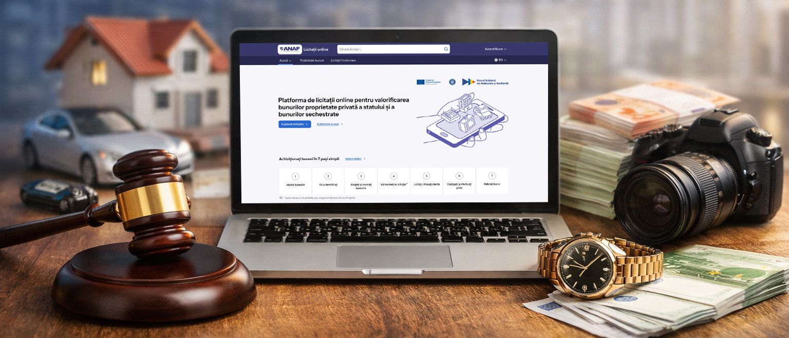 Platforma eLicitațiiANAF a fost lansată astăzi: românii pot cumpăra online bunuri confiscate sau sechestrate de stat